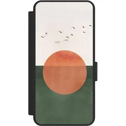 Nivocase Klapphülle für Samsung Galaxy S25 Edge Handyhülle aus Kunst Leder NIVOflip schwarz Sonnenschein (Samsung Galaxy S25 Edge), Smartphone Hülle, Schwarz
