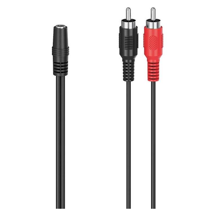 Hama Audio-Adapter, 2 Cinch-Stecker - 3,5-mm-Klinken-Kupplung Stereo (Klinkenadapter) (00205186)