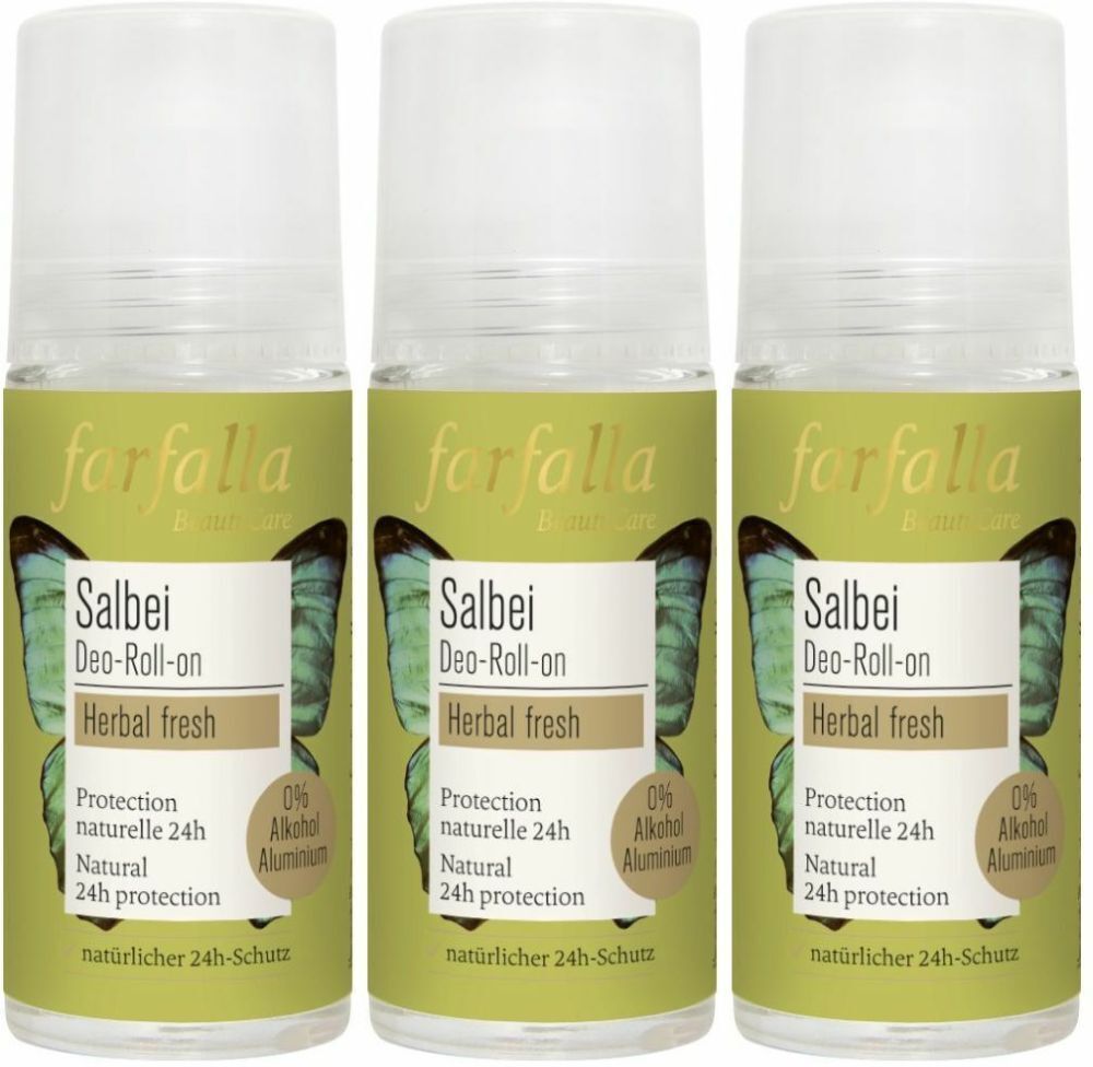 Farfalla Kräuter Deo Roll-on Salbei 50 ml x3 3x50 Roller