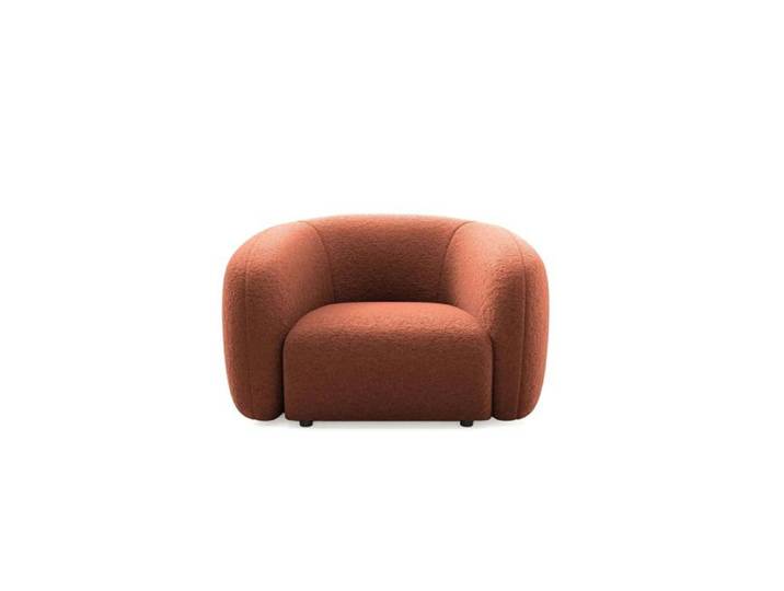 BAHIA - Fauteuil tissu bouclette - Terracotta