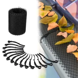 Relaxdays 3 x Dachrinnen Laubschutz 6 m Schwarz