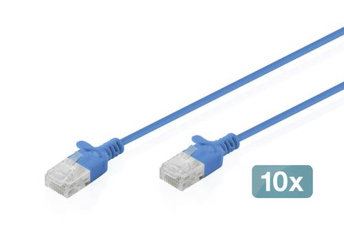 Digitus RJ45 Patchkabel CAT 6 U/UTP 2m Blau 10St.