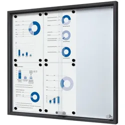 Showdown Displays Abschließbarer Schaukasten »SLIM« 6x A4 grau, 68.6x64.1x5 cm