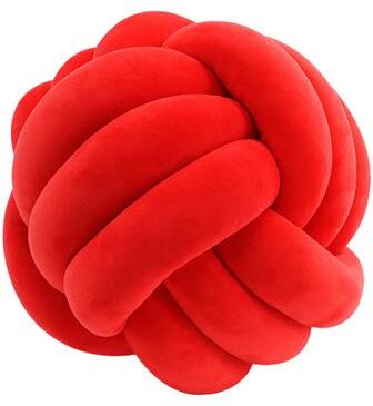 Lush Living Finds Handmade Knotted Pillow, Inyahome Soft Knot Ball Throw Cushion, Plush Decorative Round Pillow For Kids' Room red