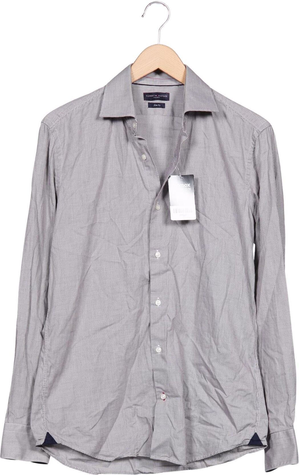 Tommy Hilfiger Tailored Herren Hemd, Grau, Gr. 39, Baumwolle - Second Hand