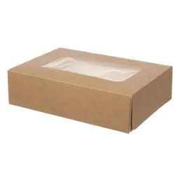 VEPATIM 15 Fensterkarton Cateringkarton Geschenkkarton Transportkarton mit Sichtfenster 16 x 10 x 5 cm
