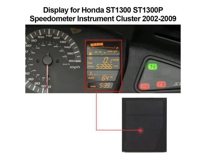 Affichage pour Honda ST1300 ST1300P compteur de vitesse tableau de bord écran LCD