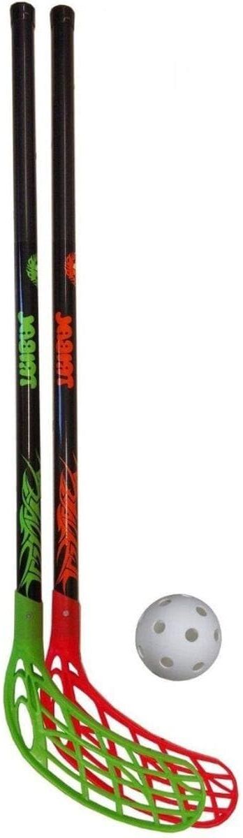 Hallenhockeyschläger "Set Tribal Junior, 2 Stöcke und 1 Ball", grün (schwarz), Hockeyschläger, Kinder, Hallenhockeyschläger schwarz Einheitsgröße