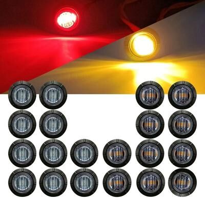 All Categories Goods Truck Trailer Round Side Marker Lights LED, Amber Red Bullet Light, Waterproof DOT SAE Truck Trailer Round Side Marker Lights LED, Amber Red Bullet Light, Waterproof DOT SAE