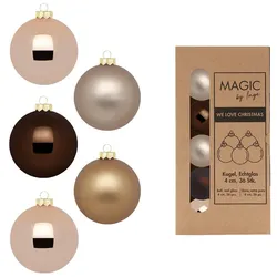 36 Weihnachtskugeln 4cm Glas Christbaumkugeln Weihnachtsbaumkugeln braun mix