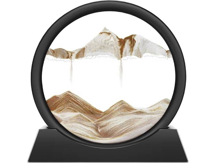 Tableau rotatif avec paysage de sable en 3D décor fonds marins fluide sablier décoratif esthétique pour 7 inches Coffee