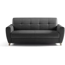 Madinitaly, Sofa + Bettsofa, Express 3-Sitzer-Umbausofa SKY – Stoff Anthrazit – 192 x 100 x 88 cm (3-Sitzer)