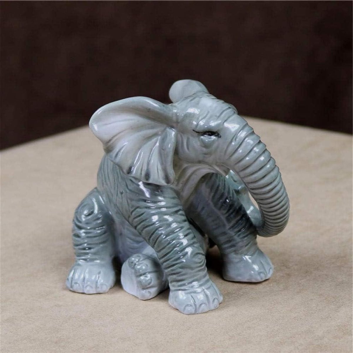 Wit Keramisch Olifant Beeldje voor Tafeldecoratie