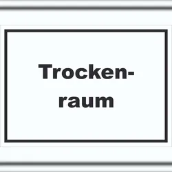 HB-Druck Trockenraum Schild mit Text Wäsche trocknen waagerecht A1 (594x841mm)