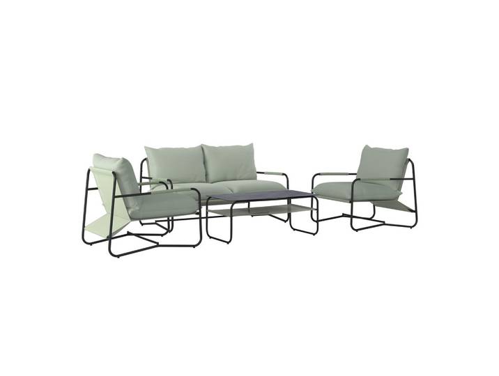 Ambia Garden Gartenmöbel-Set, Anthrazit, Mintgrün, Textil, Füllung: Schaumstoff, Polyester,Polyester, Gartenmöbel, Gartengarnituren, Gartenmöbel-Set