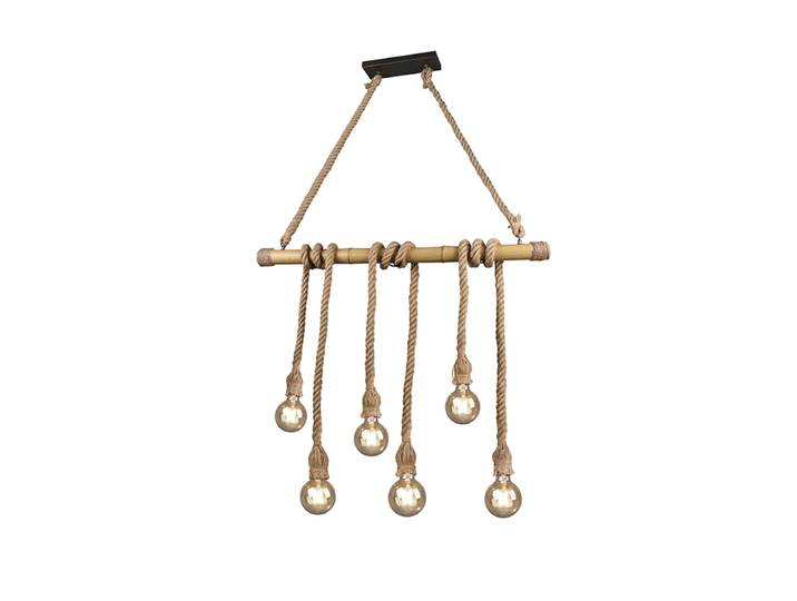 Suspensions vintage mélangeant bambou et rosée pour table de salle à manger
