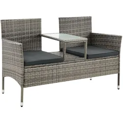 Polyrattan Sitzbank Monaco - Grau-meliert