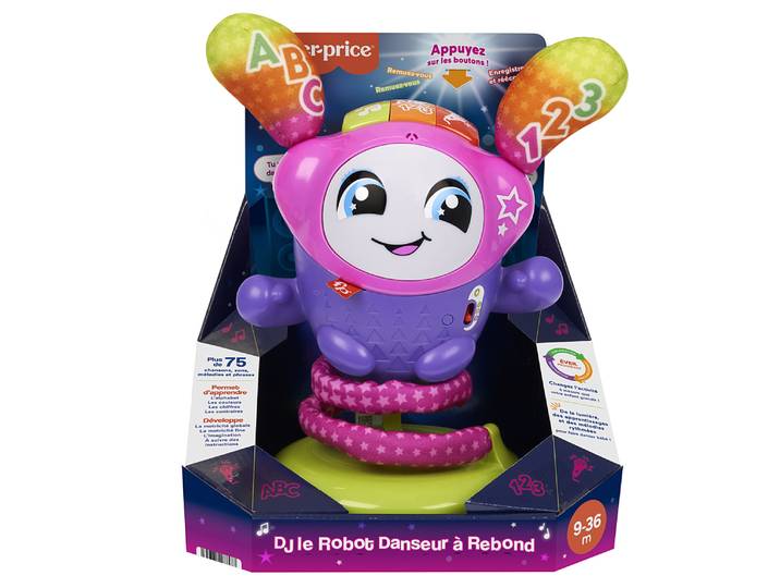 fisher-price-dj le robot danseur à rebond-jouet d’éveil en français