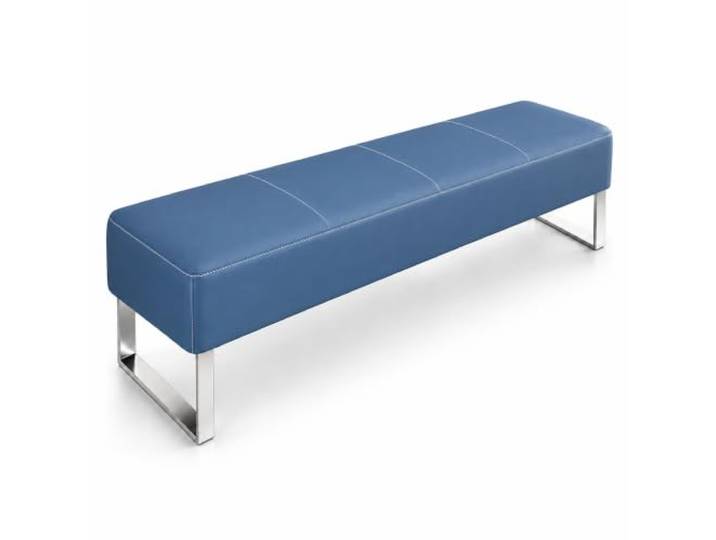 Empfangsbank aus Kunstleder, Belastbare Sitzbank ohne Lehne mit Metallfüßen Gewerbliche Gästebank für Wartezimmer, Büros, Praxen, Salons, Spas und Friseursalons(F,150cm/59in)