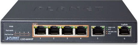 Planet Technology 4-Port 10/100/1000T 802.3at PoE + 2-Port