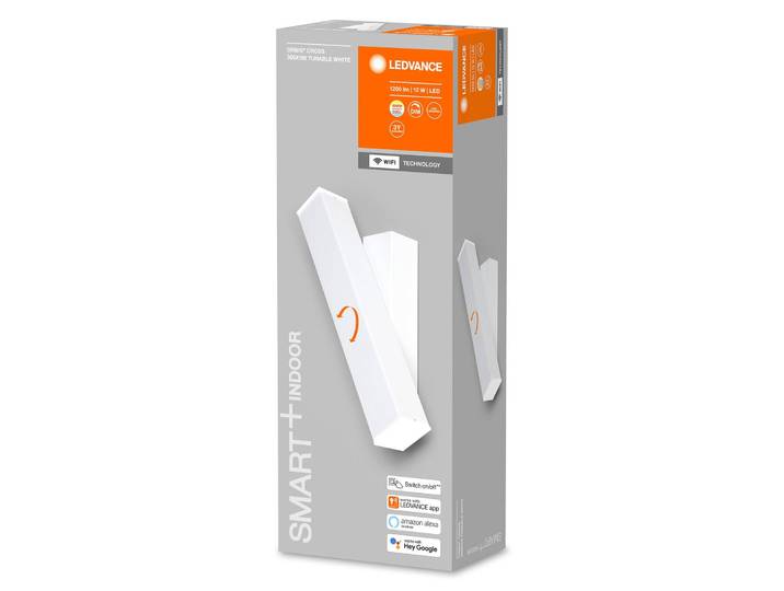 LEDVANCE SMART+ WiFi Orbis Wall Cross, weiß Cross, weiß / opal, für Flurbereich, Aluminium, Modern