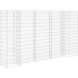 vidaXL H-förmiger Gabionen-Pflanzkorb Stahldraht 260x40x150 cm