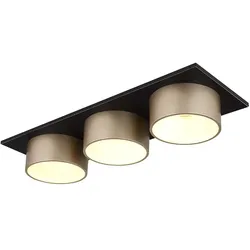 LED Deckenleuchte Wohnraumleuchte Metall anthrazit champagner 3-flammig L 58cm