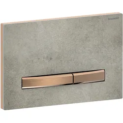 Geberit Sigma50 Betätigungsplatte für 2-Mengen-Spülung, Metallfarbe rotgold, eckig, 115.670.JV.2, Farbe: rotgold / Betonoptik