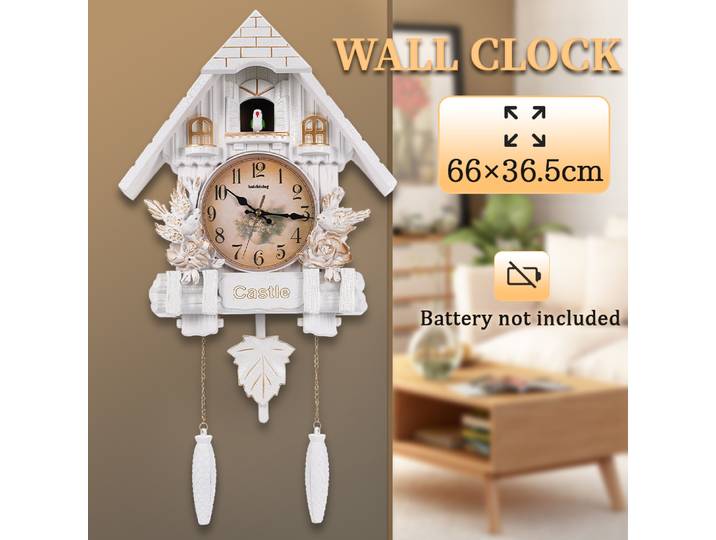 Horloge murale Cuckoo de style européen, horloge murale créative, rappel de l'heure, pour salon, maison, décoration de chambre d'enfant