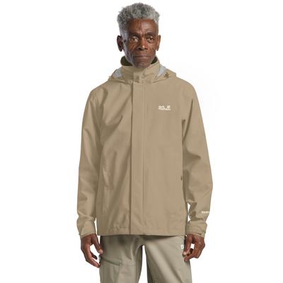 Funktionsjacke JACK WOLFSKIN "TRAILTIME 2L JKT M", Herren, Gr. 4XL, beige (hazelwood), Obermaterial: 100% Polyester. Futter: 100% Polyester, Jacken Funktionsjacke, mit im Kragen verstaubarer Kapuze, wasserdicht, winddicht