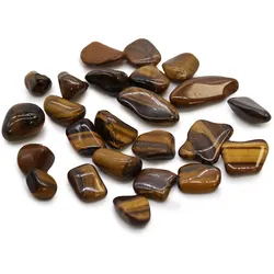 Bag of 24 Small African Tumble Stones - Tigers Eye - Golden
