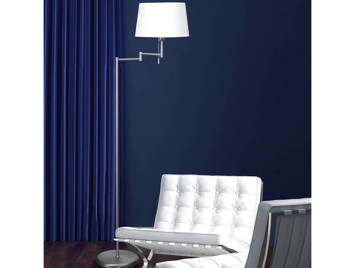 Lampadaire IV 26 x 154 x 45cm Blanc Tissu mélangé E27