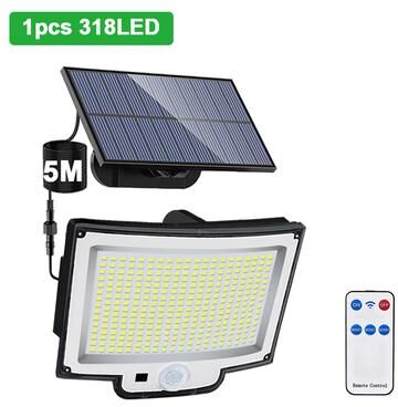 Quick Pick Pro Ultra Bright Solar Motion Sensor Light With LEDs Waterproof Outdoor Security Wall Light 318led 1pcs