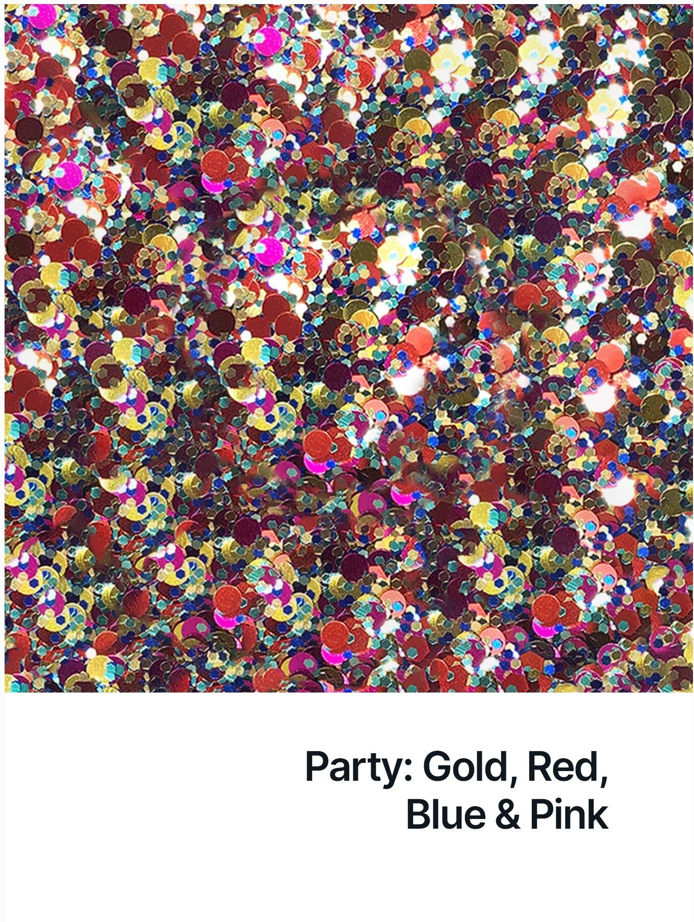Hemway Glitter Mix Shaker 105g / 3.7oz   Party: Gold Red Blue & Pink   Cosmetic, Festival, Epoxy Resin, Crafts - Party: Gold Red Blue & Pink - 105g