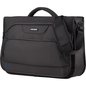LightPak Aktentasche Solar 46119 schwarz, mit Laptopfach, Schnallenverschluss, mit Schultergurt, Polyester