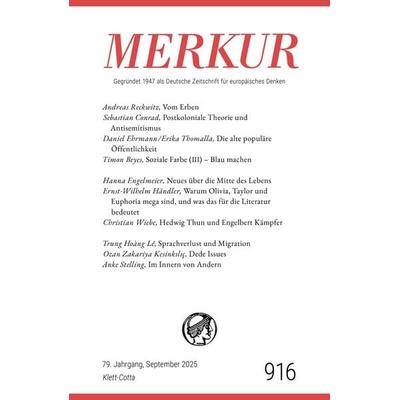 MERKUR 9/2025, Jg.79, Taschenbuch von , Klett Cotta, 978-3-608-97702-8