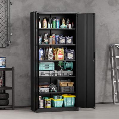70.8'' Metal 2-Door Tool Storage Cabinet Black