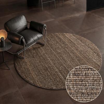Teppich VILLEROY & BOCH "Woll-Optik Teppich Wilma", braun (braun multifarben), H:8mm Ø:160cm, Baumwolle, Polyester, Teppiche, Teppich, Handgemacht, Woll-Optik, Weich, Meliert, Wohnzimmer, Schlafzimmer