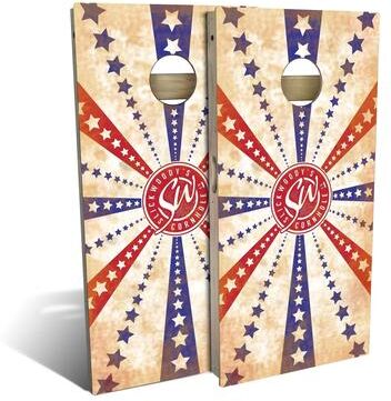 Skip's Garage American Flag Stars and Stripes Outdoor Cornhole Board Set