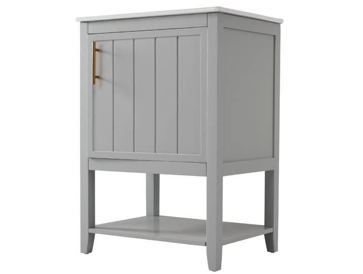 Lavabo en céramique avec meuble sous-vasque gris