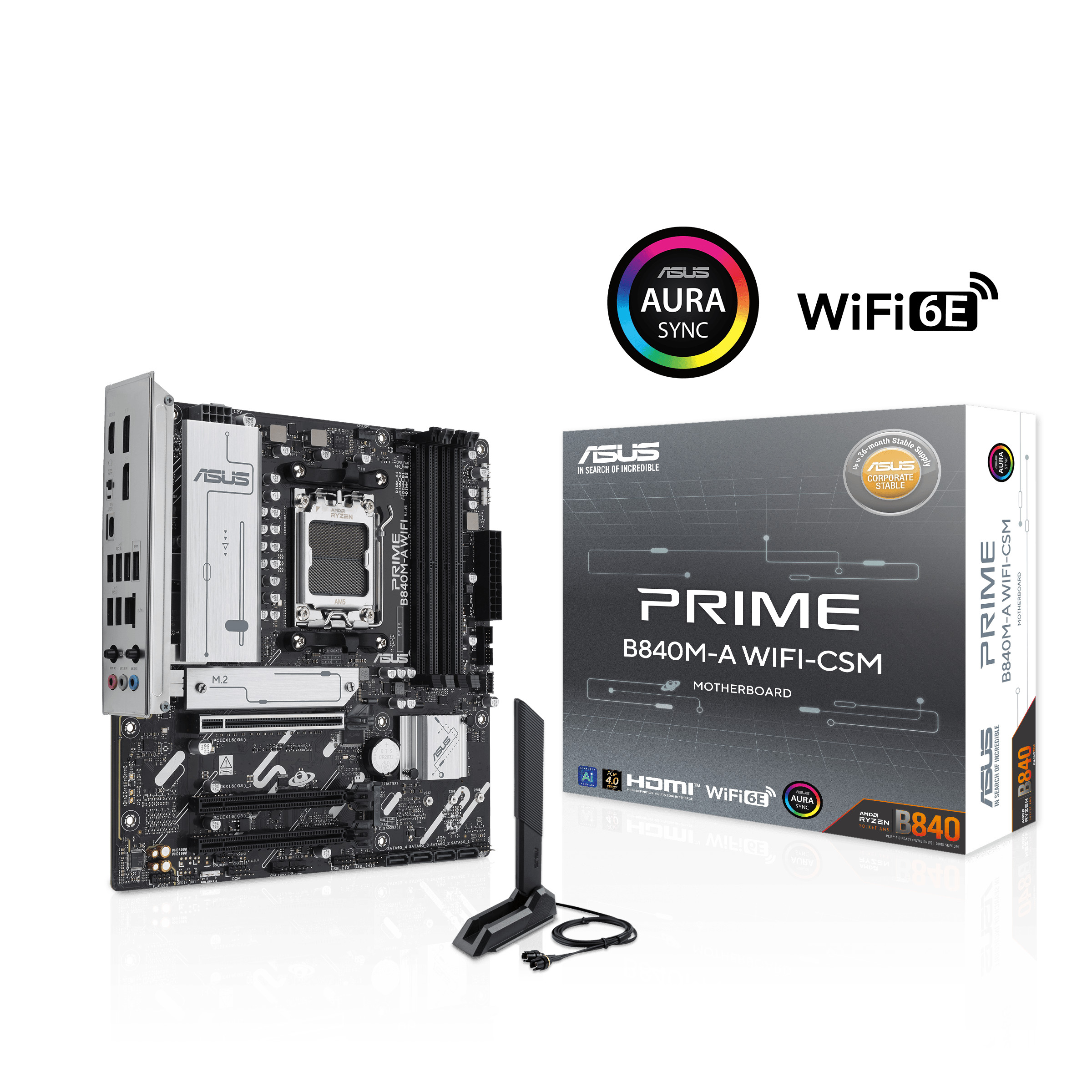 ASUS PRIME B840M-A WIFI Micro-ATX Mainboard - Sockel AM5
