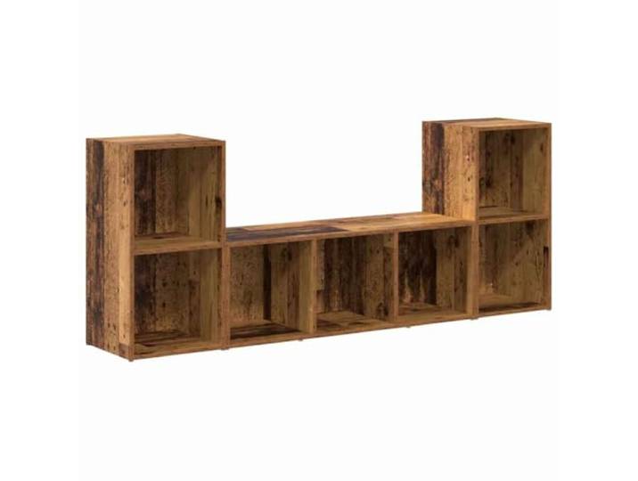Roanoer TV-Schrank Set Wandmontiert 3-Teilig Braun Holzwerkstoff Platzsparende 3-teilige Lowboard Kombination für Wohnzimmer und Schlafzimmer mit geräumigen Fächern.