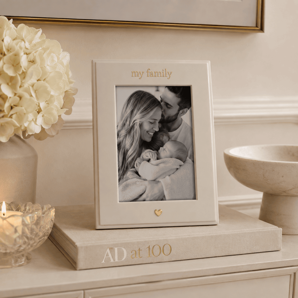 'My Family' Cream & Gold Photo Frame