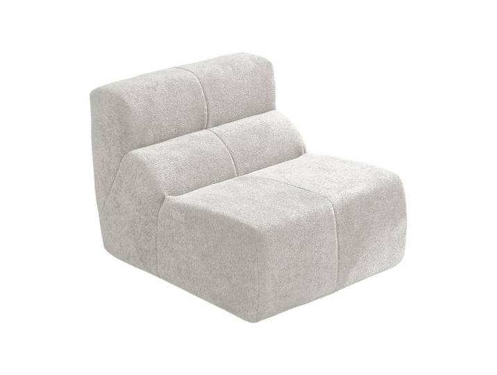 Fauteuil lounge en velours blanc style cocoon