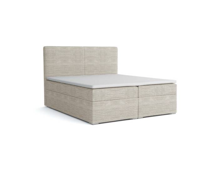 Deine Möbel 24 Boxbett Loft III 160/200 Cord Ecru mit Taschen-Federkernmatratzen 7 Zonen H4, H4, 160x200 cm, Schlafzimmer, Betten, Boxspringbetten