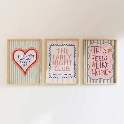 Inspired Finds Frameless Colorful Quotes Canvas Wall Art Modern Typography Poster Prints For Living Room & Bedroom 3pcs Love 11.81x15.75in No Frame