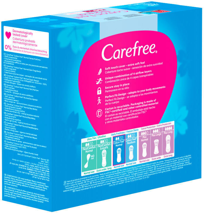Carefree Cotton protecteur sans parfum 76 u
