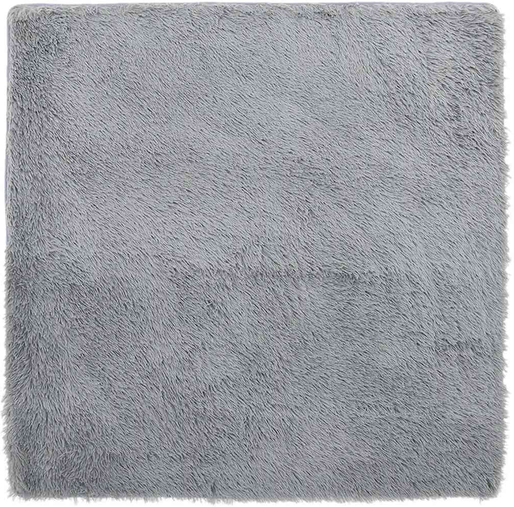 Latitude Run Solid Colour Area Rug Silver grey Square 200cm