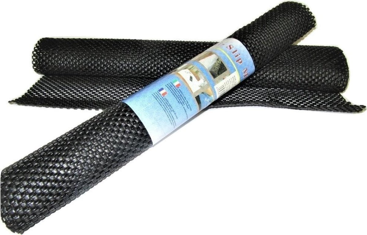 Set van 2 zwarte antislipmatten op rol, 45 x 100 cm
