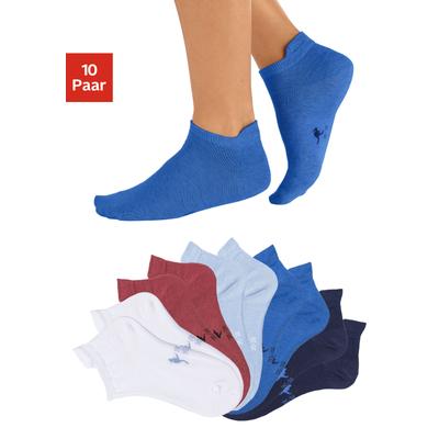 Sneakersocken KANGAROOS "Damen Sneaker Socken, Sportsocken, Sommer Basic", Damen, Gr. 35-38, blau (2x weiß, 2x rot, 2x marine, 2x royal blau, 2x hell blau), Baumwolle, Elasthan, Polyamid, unifarben, elastisch, Socken Sneakersocken, mit verlängertem...